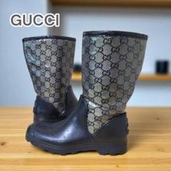 17500□GUCCI グッチ GG柄 レインブーツ ブラックbc11yt - メルカリ
