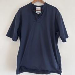 halfTen ネイビー ハーフボタンポロシャツ