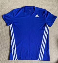 adidas 青 Tシャツ 3本ライン