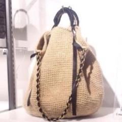 美品ビヨンドザリーフ BEYOND THE  REEFプチヘンプカゴバック黒 美品ビヨンドザリーフ BEYOND THE REEFプチヘンプカゴバック黒