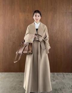 美品✨️CLANE ガウンコート ヘリンボーン 大きいサイズ ベルト マキシ丈 美品✨️CLANE ガウンコート ヘリンボーン 大きいサイズ ベルト