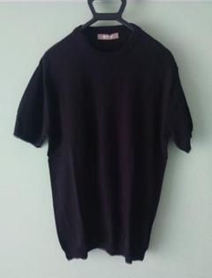 ナノユニバース ニットTシャツ 黒