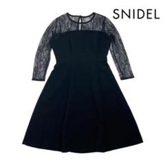 05T935☆ SNIDEL ブラック レース ワンピース 春夏 ドレス 綺麗め
