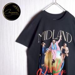 バンドTシャツ 音楽 半袖 両面プリント ミッドランド M 黒 古着