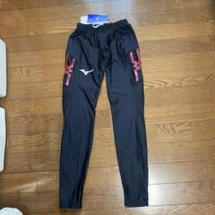 Mizuno スポーツレギンスメンズSサイズ 黒 赤グラフィック