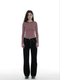 MUSINSA PARTIMENTO WOMEN ブラックデニムパンツ