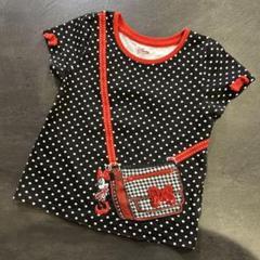 ミニーちゃん　スパンコールTシャツ　ドット　バッグ　フェイク