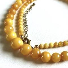 美品✨久慈琥珀 丸玉 グラデーション ネックレス 蜜蝋 ロイヤル