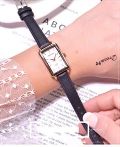 【新品】レディース 腕時計 ブラック 電池内蔵 レザー クォーツ 時計