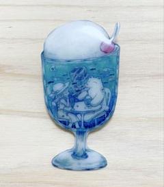 プラ板　クリームソーダ