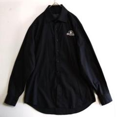 2495　I.W.E.　長袖ワークシャツ　M　黒　刺繍ロゴ　US古着