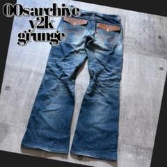 y2k grunge edwin flare denim pants 00s