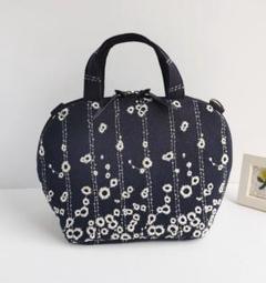 【sale】パッチワーク 丸底ショルダーバッグ＊ミナペルホネン【1495】 ミナペルホネン 刺繍 パッチワークスクエアバッグ ハンドメイド