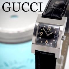 174 GUCCI 時計　レディース　スクエア　ブラック　7700L シンプル