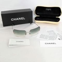 超極美品 CHANEL シャネル カメリア サングラス グラデーション 4085