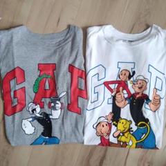 (2枚)GAP × Popeye Tシャツ 白 グレー