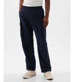 コットンリネン カーゴパンツ ギャップ GAP ネイビー 紺 麻 Lサイズ