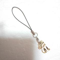 ハンドメイド】携帯ストラップ♪F13(ガラケー用猫のチャームキーホルダーアクセ)