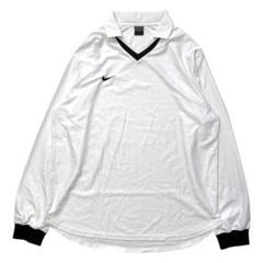 00's NIKE ロゴ刺繍 襟付き 長袖ゲームシャツ ホワイト - メルカリ