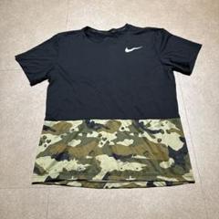 Nike drifit スポーツウェア　半袖　黒　迷彩　ランニング　L