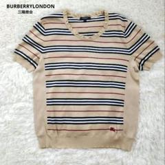 美品]BURBERRYBLUELABEL 白ニット 半袖ニット 38カシミヤ混