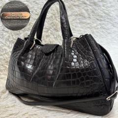 ✨️極美品 シャイニング クロコダイル 2WAY ショルダーバッグ センター取り