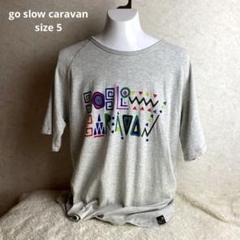 go slow caravan Tシャツ 鹿の子 ジャングル文字プリント