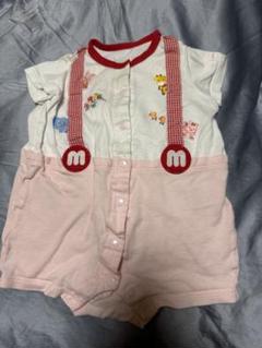 美品⭐︎ミキハウス⭐︎サスペンダー付ロンパース⭐︎70サイズ ⭐︎ベビー⭐︎