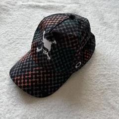 希少　OAKLEY スカル　オークリー　ゴルフ　キャップ　総柄　刺繍