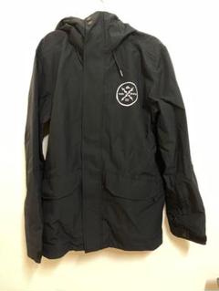 QUIKSILVER フード付きスノーボードジャケット M 黒/グレー Quiksilver マウンテンパーカー ウインドブレーカー MISSION