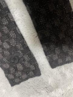 極美品！CHANEL シャネル アームウォーマー ニット チェック柄 CCロゴ入 極美品！CHANEL シャネル アームウォーマー ニット チェック柄