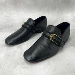 【美品】ルイヴィトン　ローファー　モンクストラップ　レザー　黒　ゴールド金具 美品】ルイヴィトン ローファー モンクストラップ レザー 黒