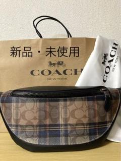 COACH コーチ F70751 チェック柄 ショルダーバッグ レザー/PVC