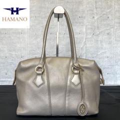 【良品】HAMANO フィオーレ シャンパンゴールド ゴールド金具ボストンバッグ