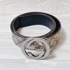GUCCI グッチ GG スプリーム ベルト シルバー金具 メンズ 1161