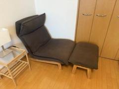 無印 お値引きしました リクライニングソファー オットマン付 引き取りのみ 中古】 無印良品 ハイバックリクライニングソファ オットマン付
