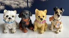 犬の置物 4匹セット