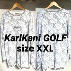 KarlKani GOLF エンブレム刺繍 総ロゴ デザイン ニット セーター KarlKani GOLF エンブレム刺繍 総ロゴ デザイン ニット セーター
