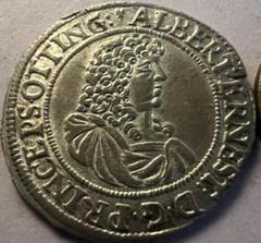 1675年 ドイツ　バイエルン州エッティンゲン郡アルバート・エルネスト 6k銀貨 1675年 ドイツ バイエルン州エッティンゲン郡アルバート