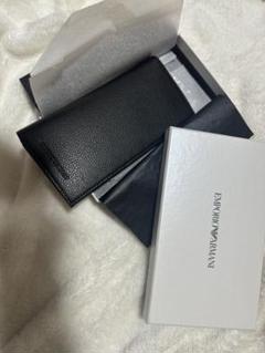 【新品未使用】EMPORIO ARMANI アルマーニ 黒 レザー 長財布