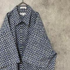 90s vintage 半袖　柄シャツ　綿　メンズ　XL 古着　個性派