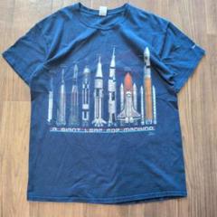 00年代 ロケット　Tシャツ　NASA　ネイビー　アメリカ　GILDAN