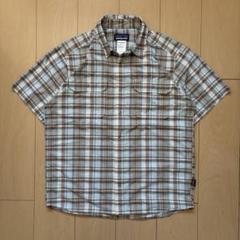 sp15 patagonia 半袖シャツ チェック柄 ナイロン スナップボタン