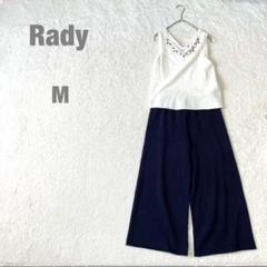 Rady/レディ 刺繍タンクトップ ビジュー オールインワン セットアップ M