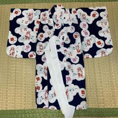 子供用 浴衣　ネイビー うさぎ柄　　95cm 日本製