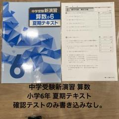 中学受験新演習 算数小学6年 夏期テキスト 確認テストのみ