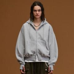 soerte ヘビーウェイトダブルジップフー ディー　オリーブ　サイズ1 soerte パーカー Heavy weight double zip-up hoodie