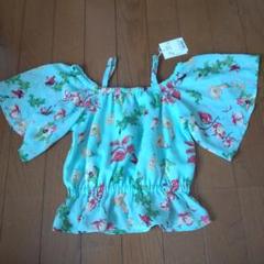 花柄水色トップス サイズ100