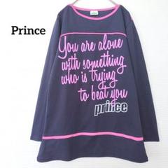 Prince プリンス テニス ネイビー／ピンク 長袖 Tシャツ チュニック丈