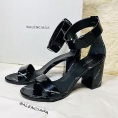 【美品】BALENCIAGA バレンシアガ アンクルストラップ ヒール 黒